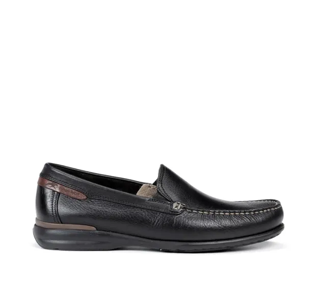 Fluchos Orion 8682 Mocassini Uomo Nero Pelle Morbida