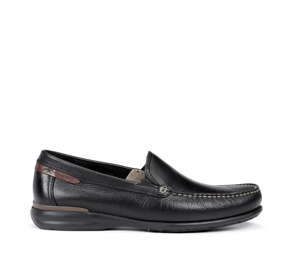 Fluchos Orion 8682 Mocassini Uomo Nero Pelle Morbida