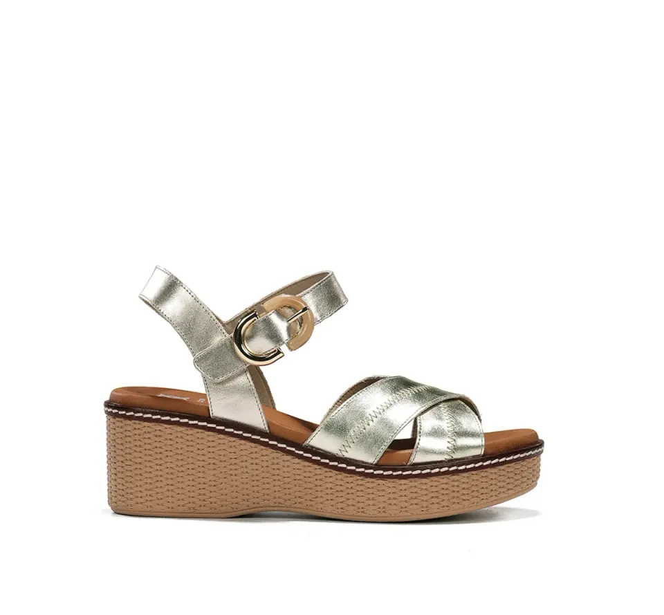 Fluchos Nido D9640 sandalo zeppa donna dorato