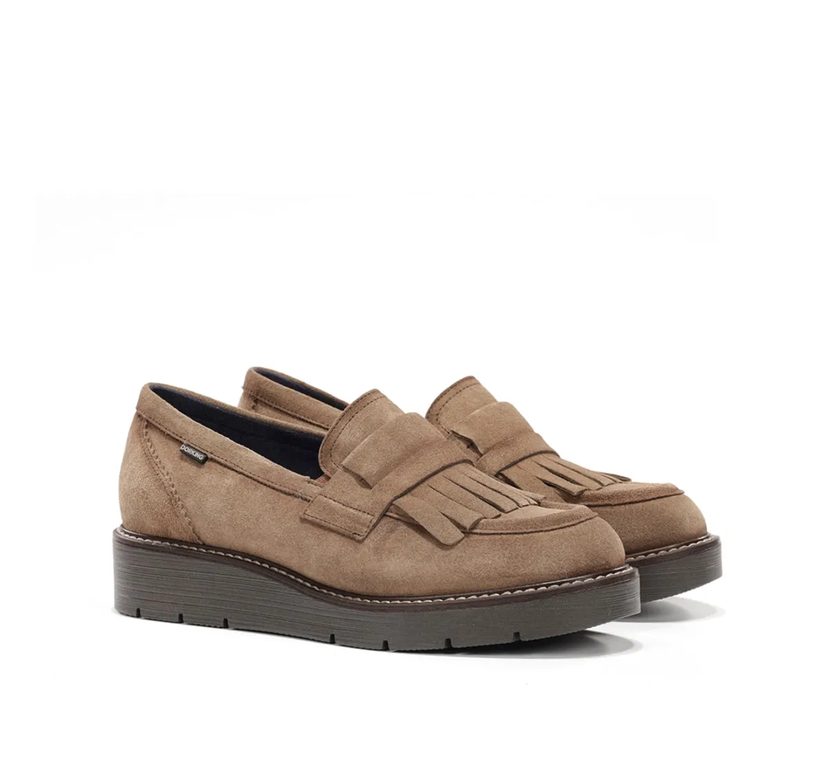 Fluchos Africa D9782 mocassini donna taupe suola light