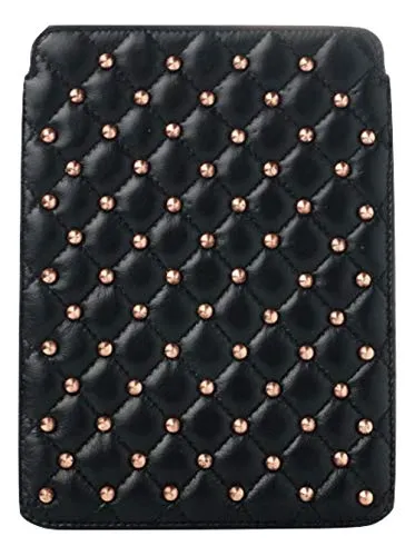 Alexander Smith Borchie custodia tablet iPad nera 14x20 pelle