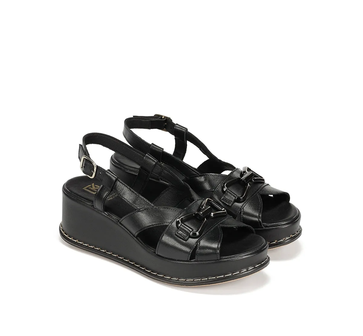 Dorking Windy D9651 sandali donna neri zeppa