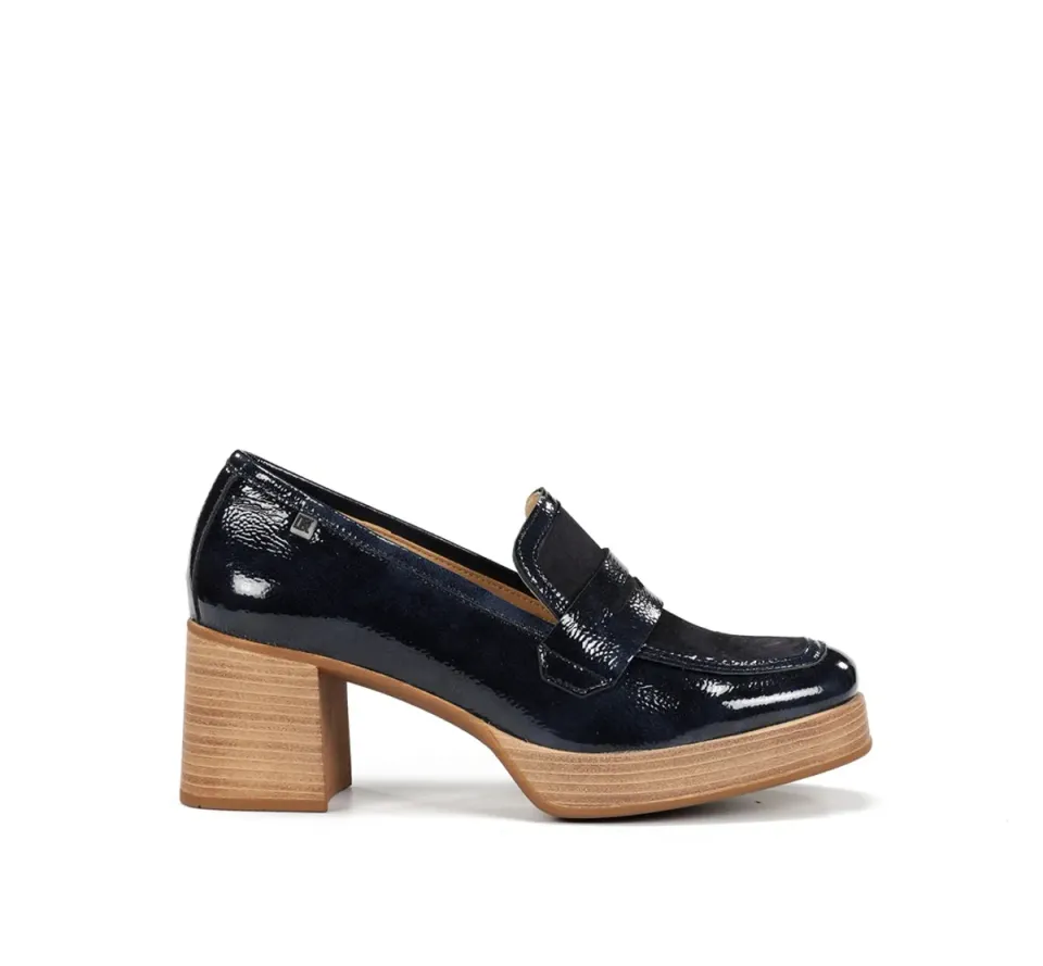 Dorking Cristel D9439 mocassini donna blu zeppa