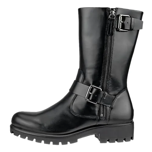 Ecco Modtray Moto stivali donna mid-calf pelle fibbie