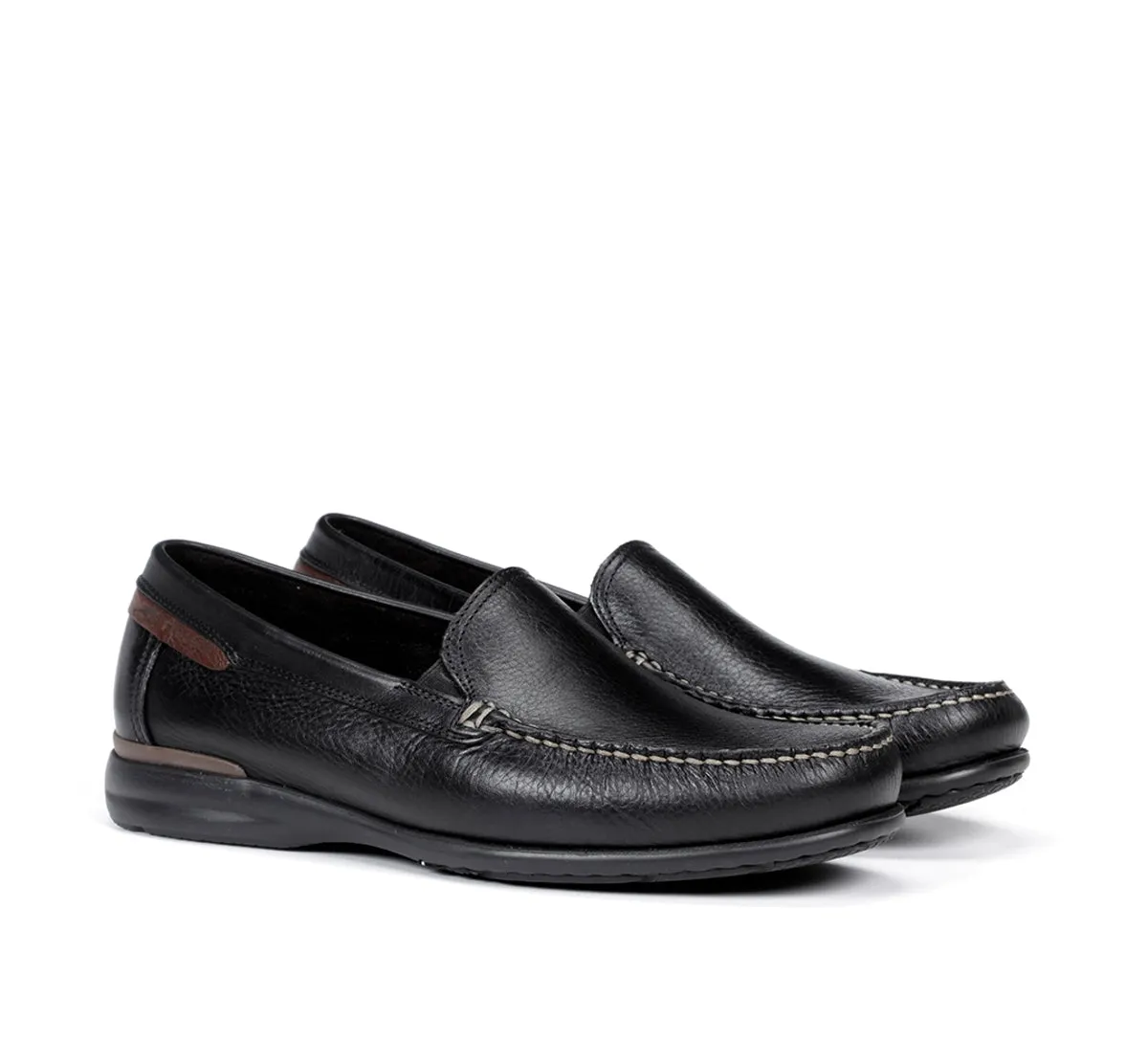 Fluchos Orion 8682 Mocassini Uomo Nero Pelle Morbida