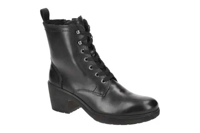 Ecco Metropole Zurich stivali stringati donna nero sherpa 55