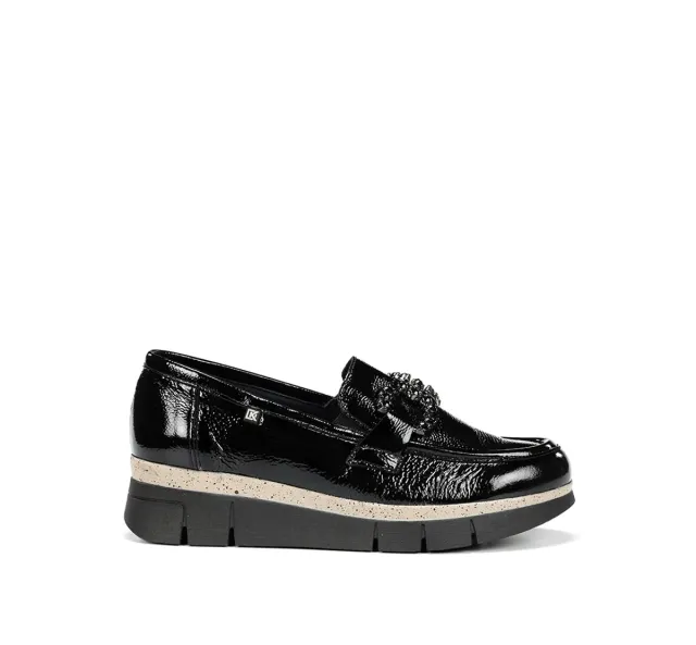Fluchos India D9325 mocassini donna neri sportivi