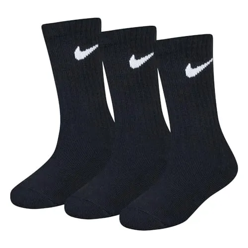 Nike Basic Pack Crew 3pk calzini bambino 5-7 anni nero cotone