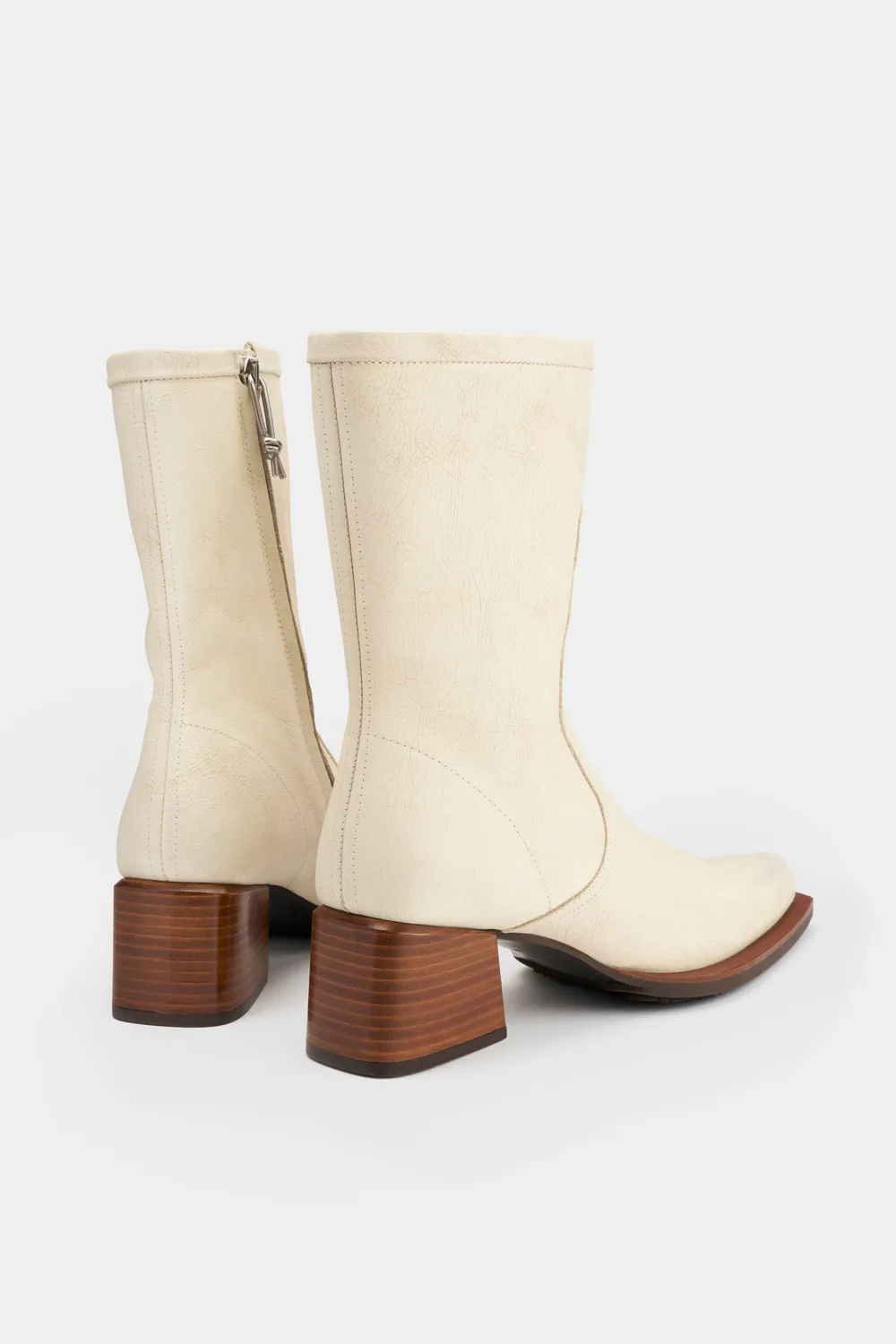 Eytys Rari stivali pelle vintage cream tacco