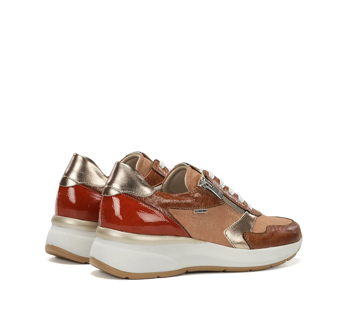 Dorking Flix D9673 sneakers donna marroni zeppa