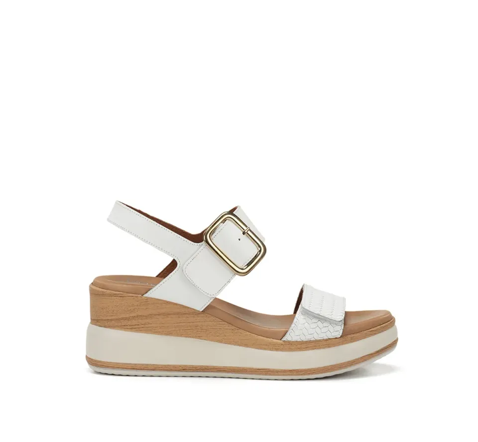 Fluchos Prince D9642 sandalo donna bianco con zeppa