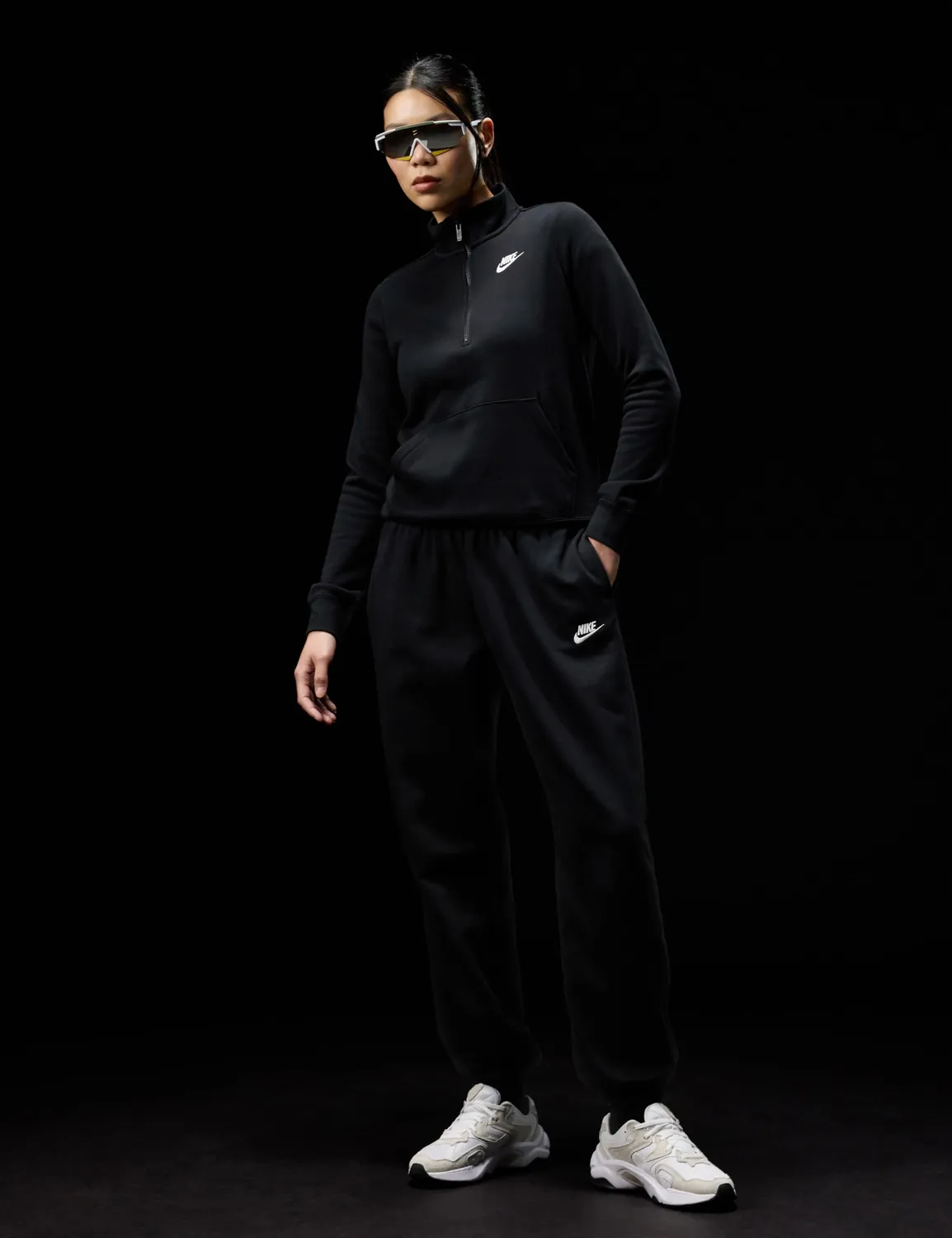 Nike Phoenix Fleece pantaloni tuta donna pile vita media