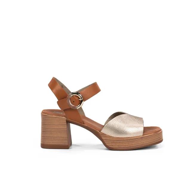 Fluchos Diamond D9287 sandali donna oro tacco largo