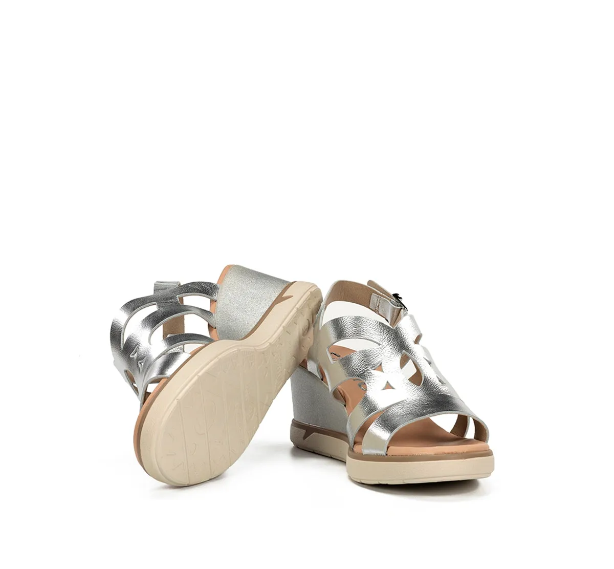 Fluchos Smash F1974 sandali donna argento zeppa