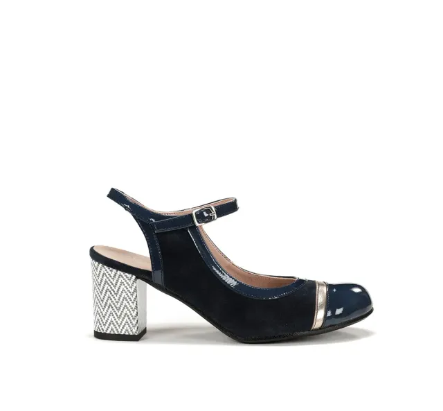 Dorking Rodin D9093 scarpa blu tacco cinturino