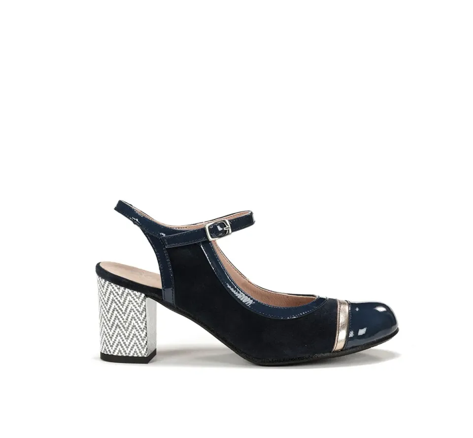 Dorking Rodin D9093 scarpa blu tacco cinturino