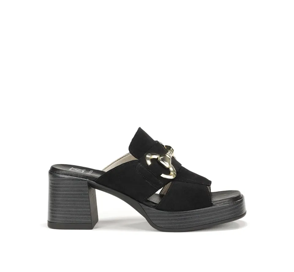 Fluchos Diamond D9284 sandali donna neri tacco largo