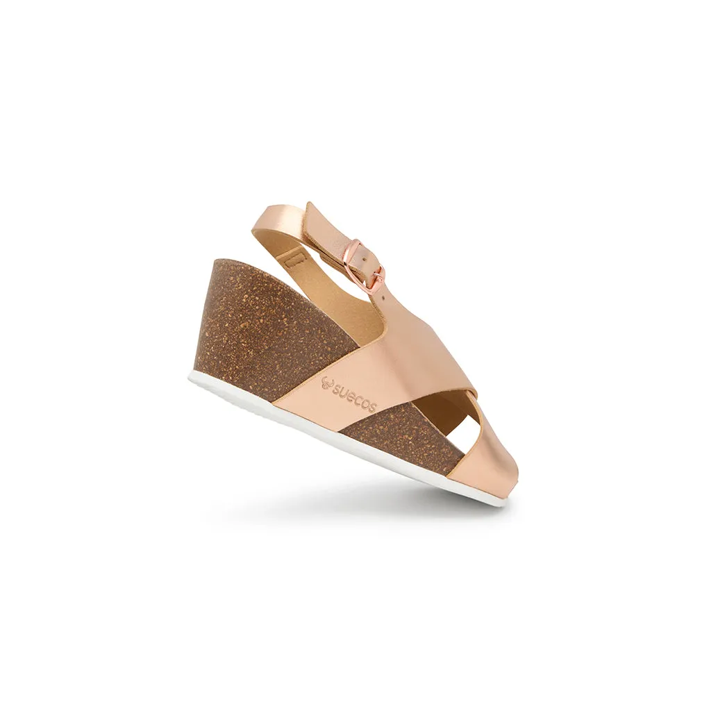 Suecos Ros Soft Sandali Zeppa Champagne
