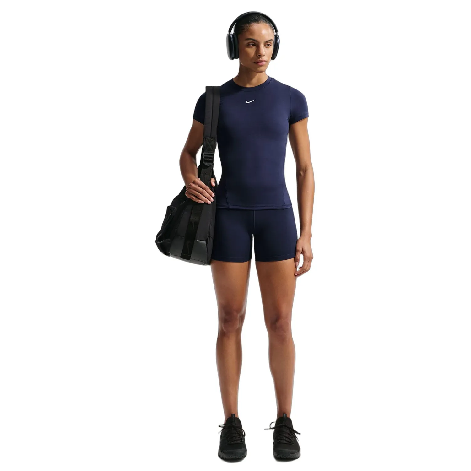 Nike One Fitted maglietta donna Blu Notte aderente