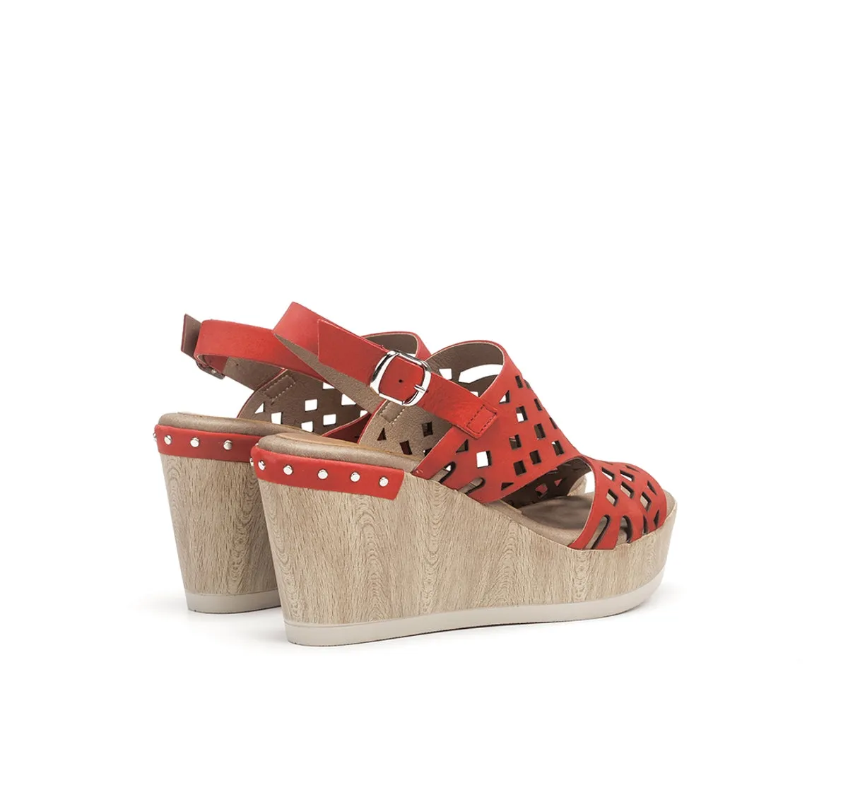 Fluchos Salma D7756 Sandali Zeppa Donna Rossi Tacco 8 cm