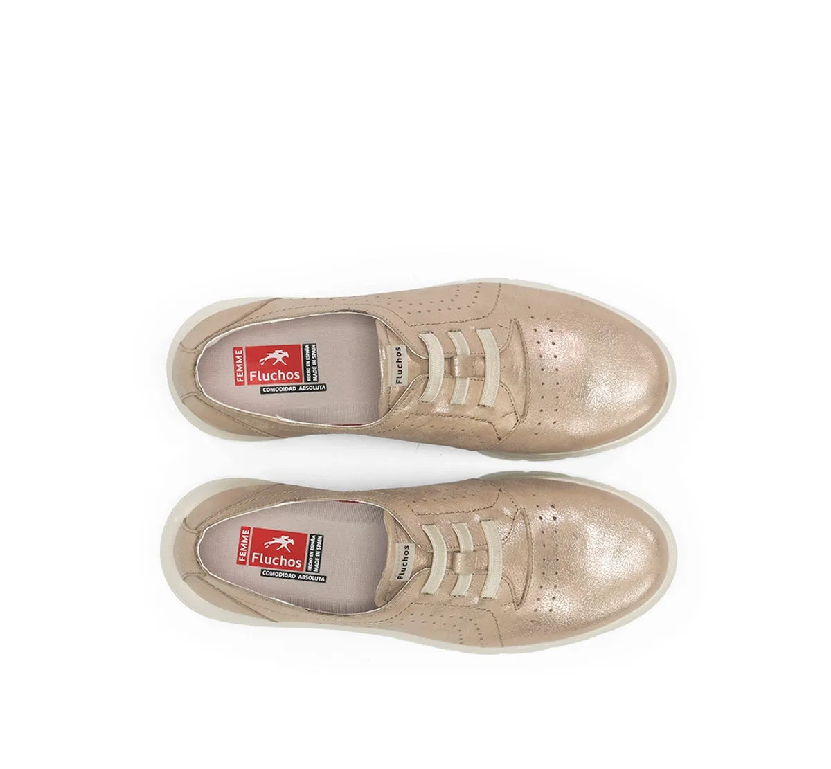 Fluchos Gladis F2202 mocassini donna oro leggeri