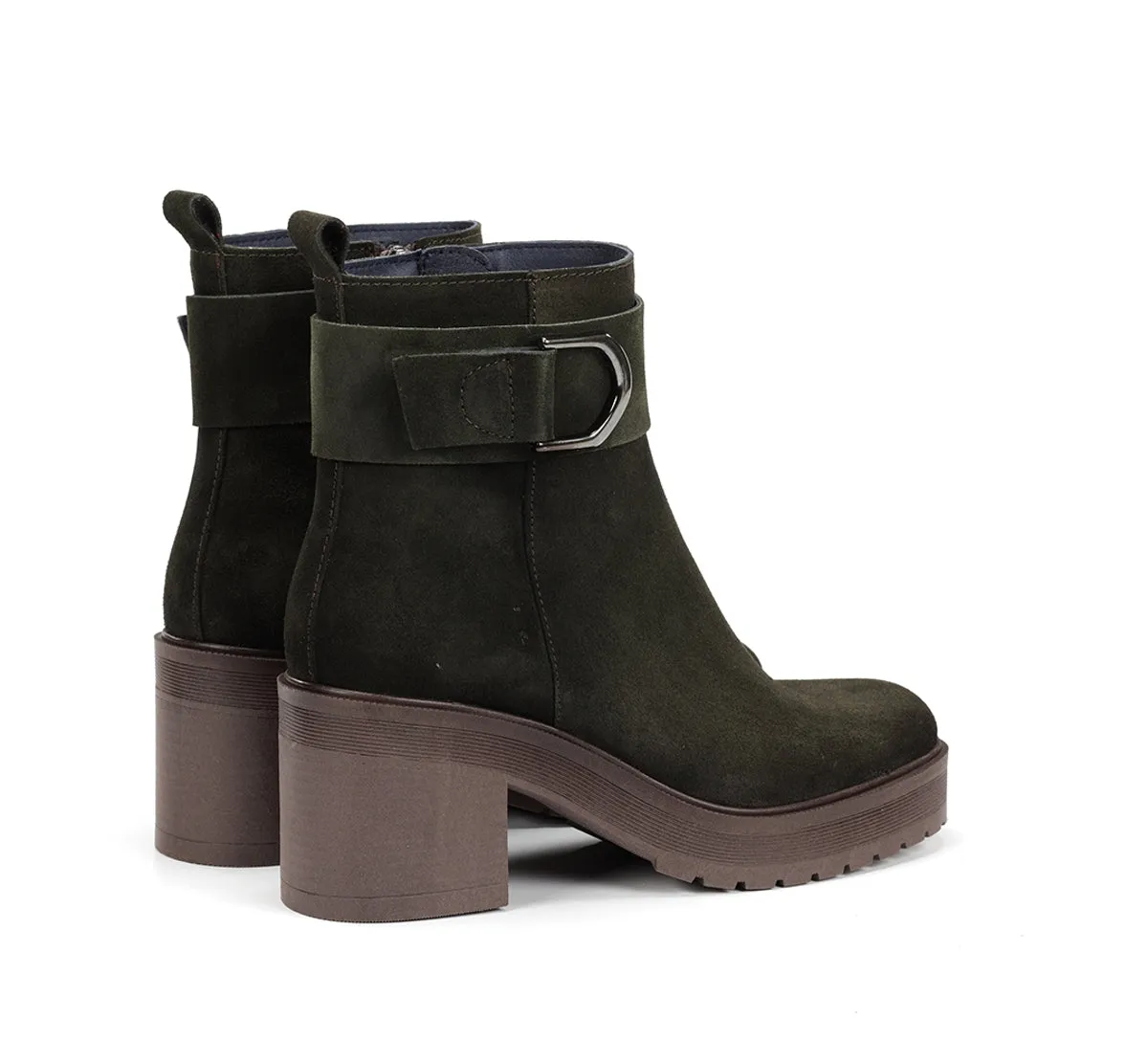 Fluchos Sarah D9573 stivaletti donna verde tacco largo