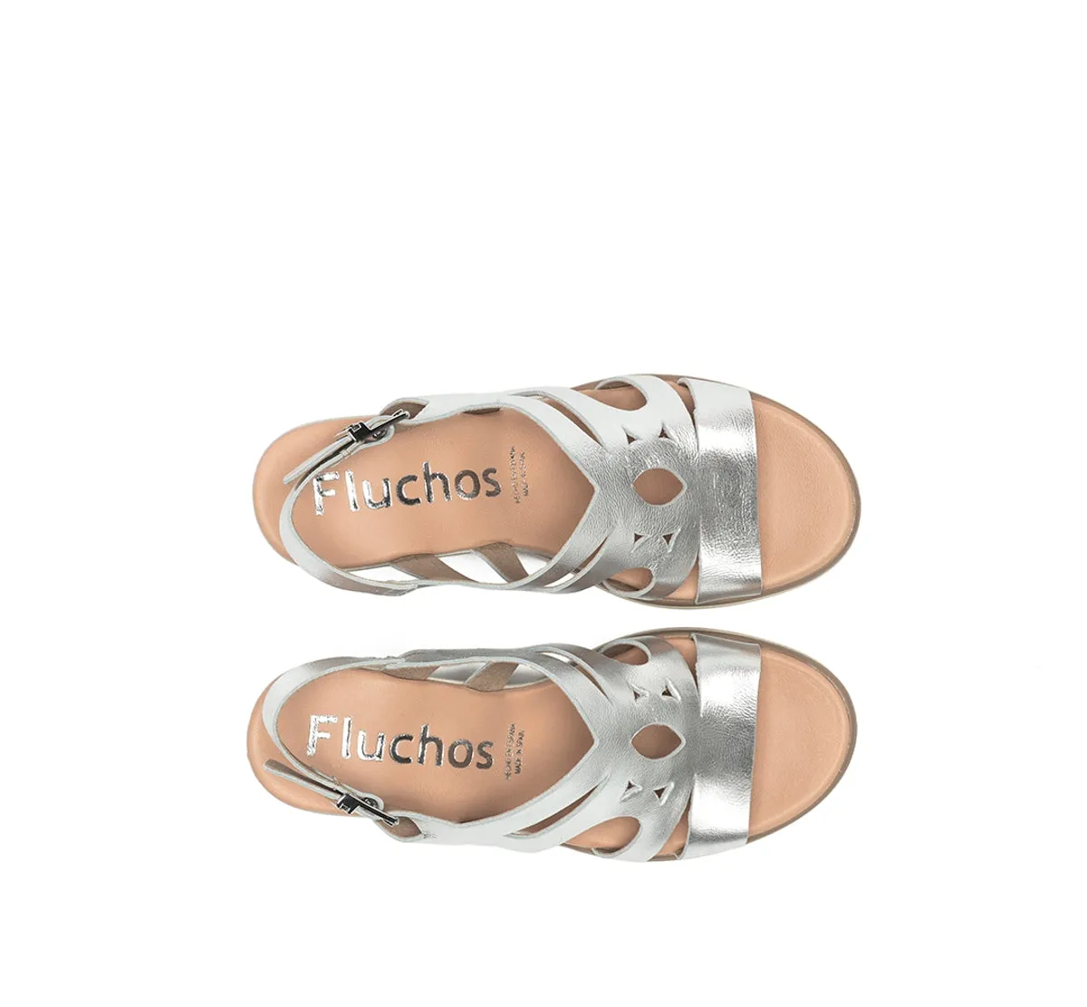 Fluchos Smash F1974 sandali donna argento zeppa