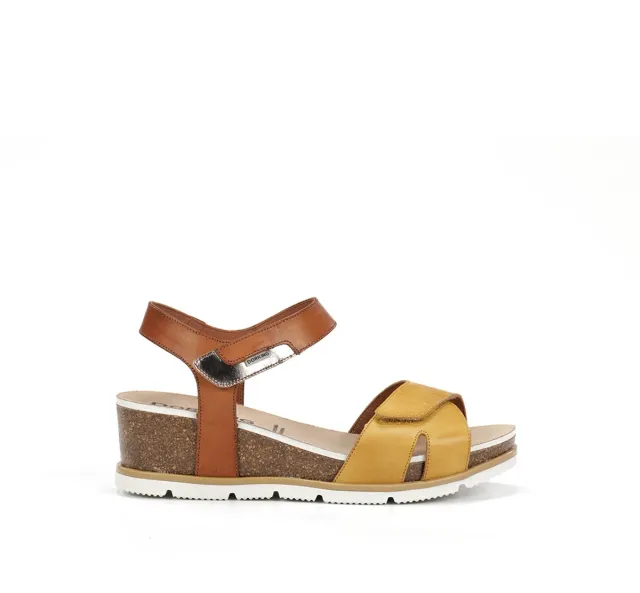 Fluchos Gold D9512 sandali zeppa donna gialli