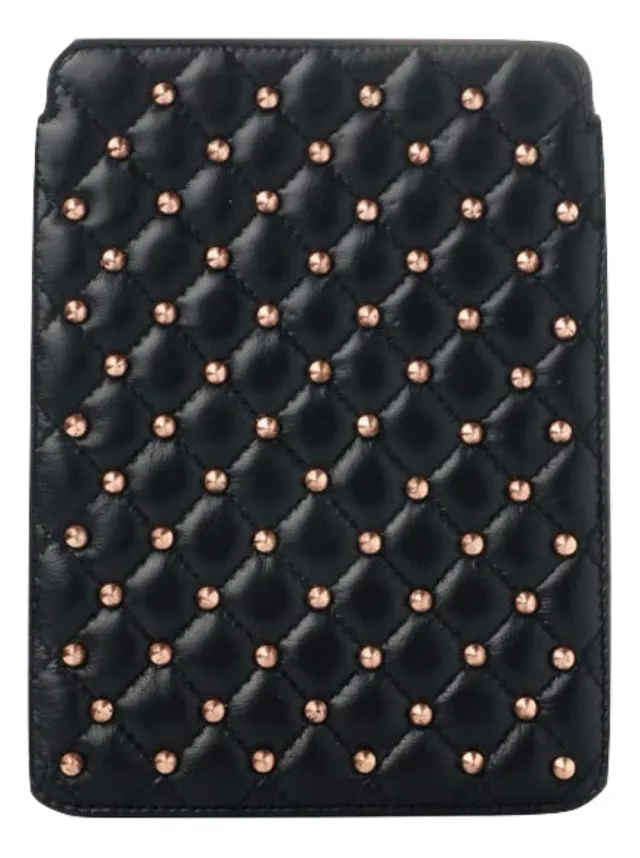 Alexander Smith Borchie custodia tablet iPad nera 14x20 pelle