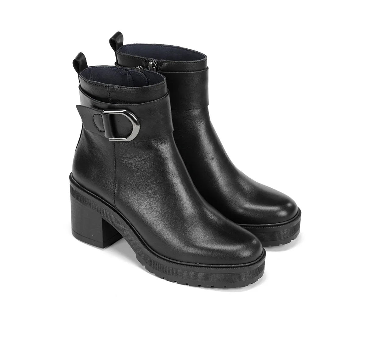 Fluchos Sarah D9573 Stivaletto Donna Nero con Tacco