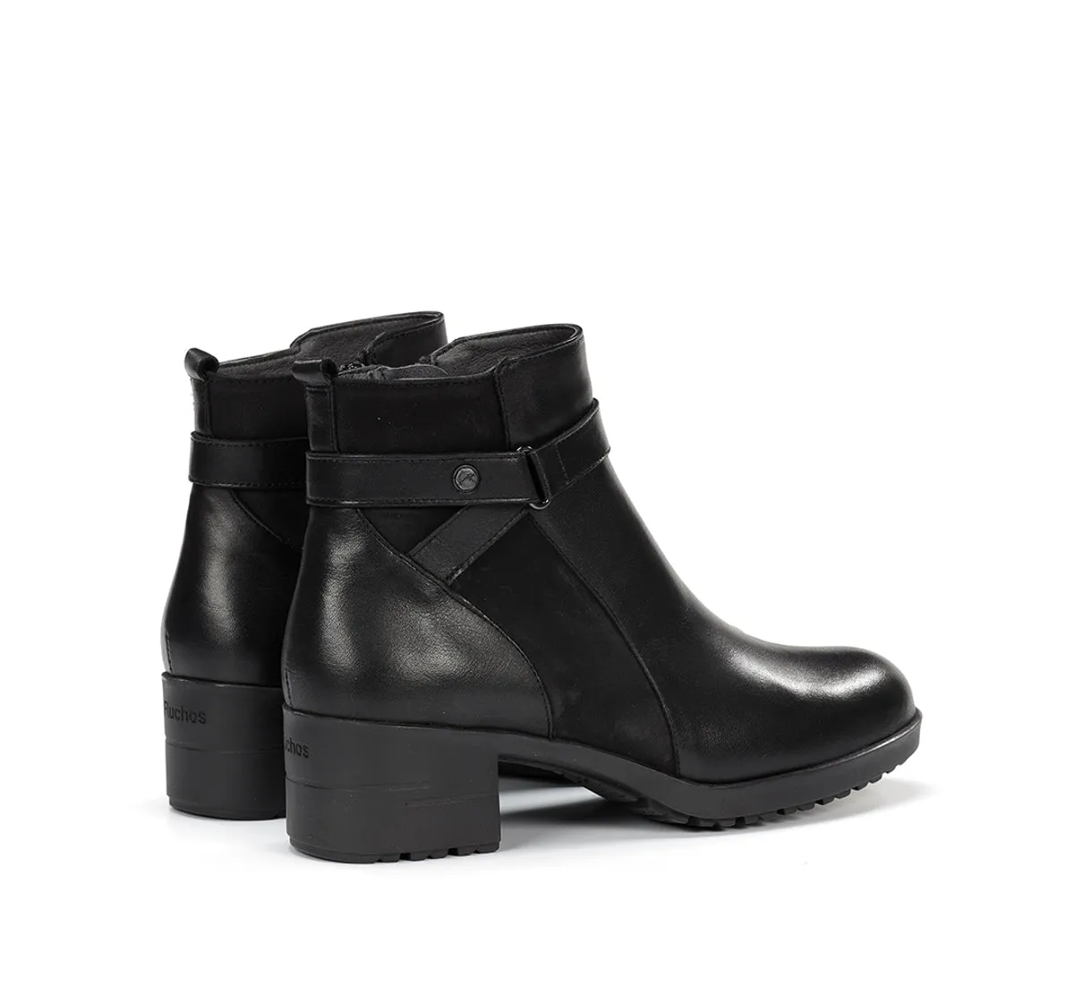 Fluchos Aliss F1368 tronchetti donna neri pelle