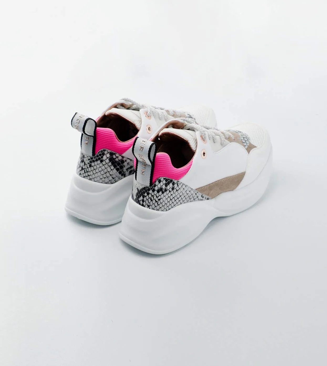 Alexander Smith London Eye sneakers donna white fluo pink plateau