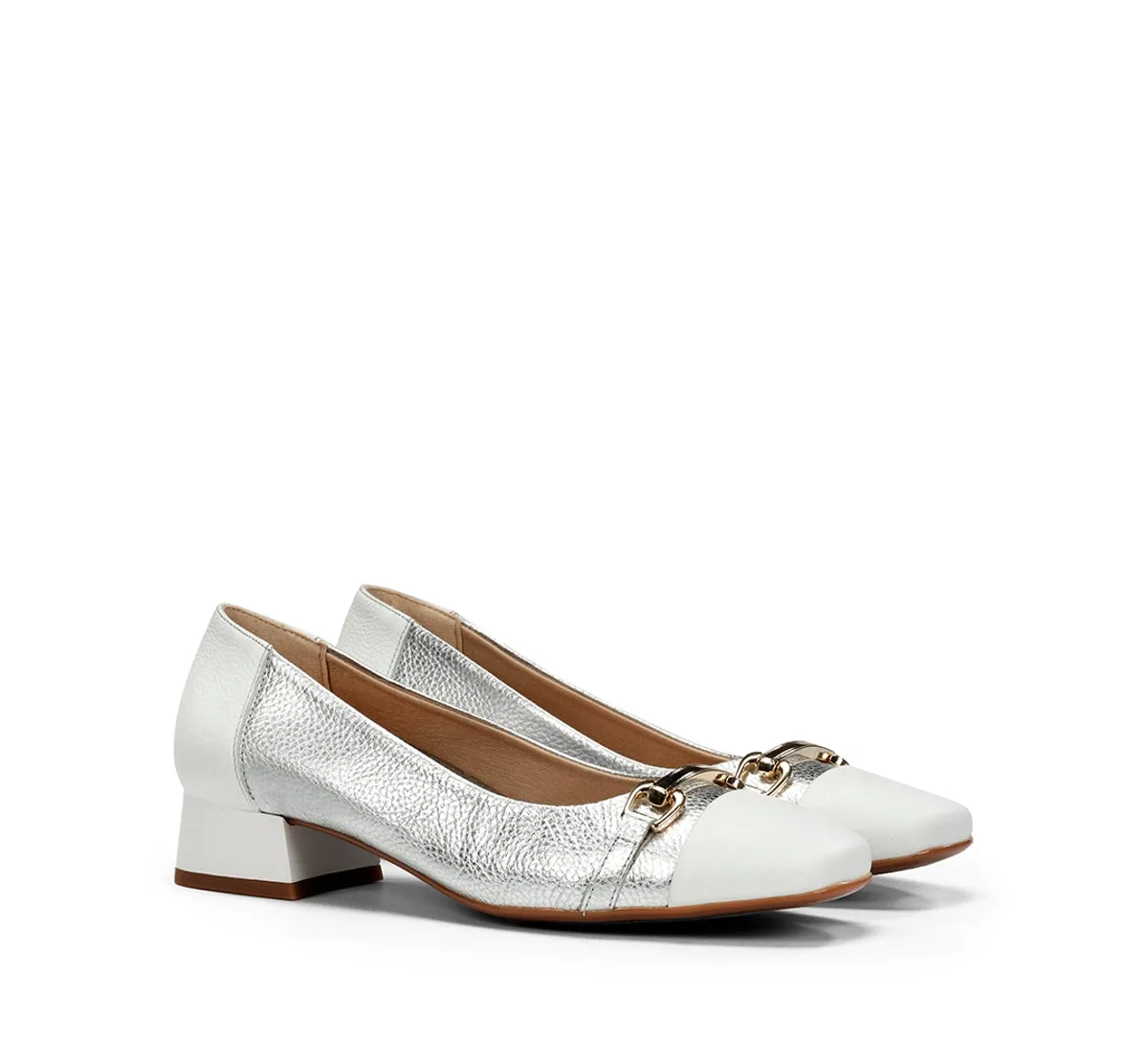 Fluchos Gia D9304 mocassini argento donna tacco