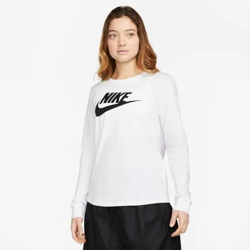 Nike NSW Tee Essntl LS ICN Ftra maglia donna bianco