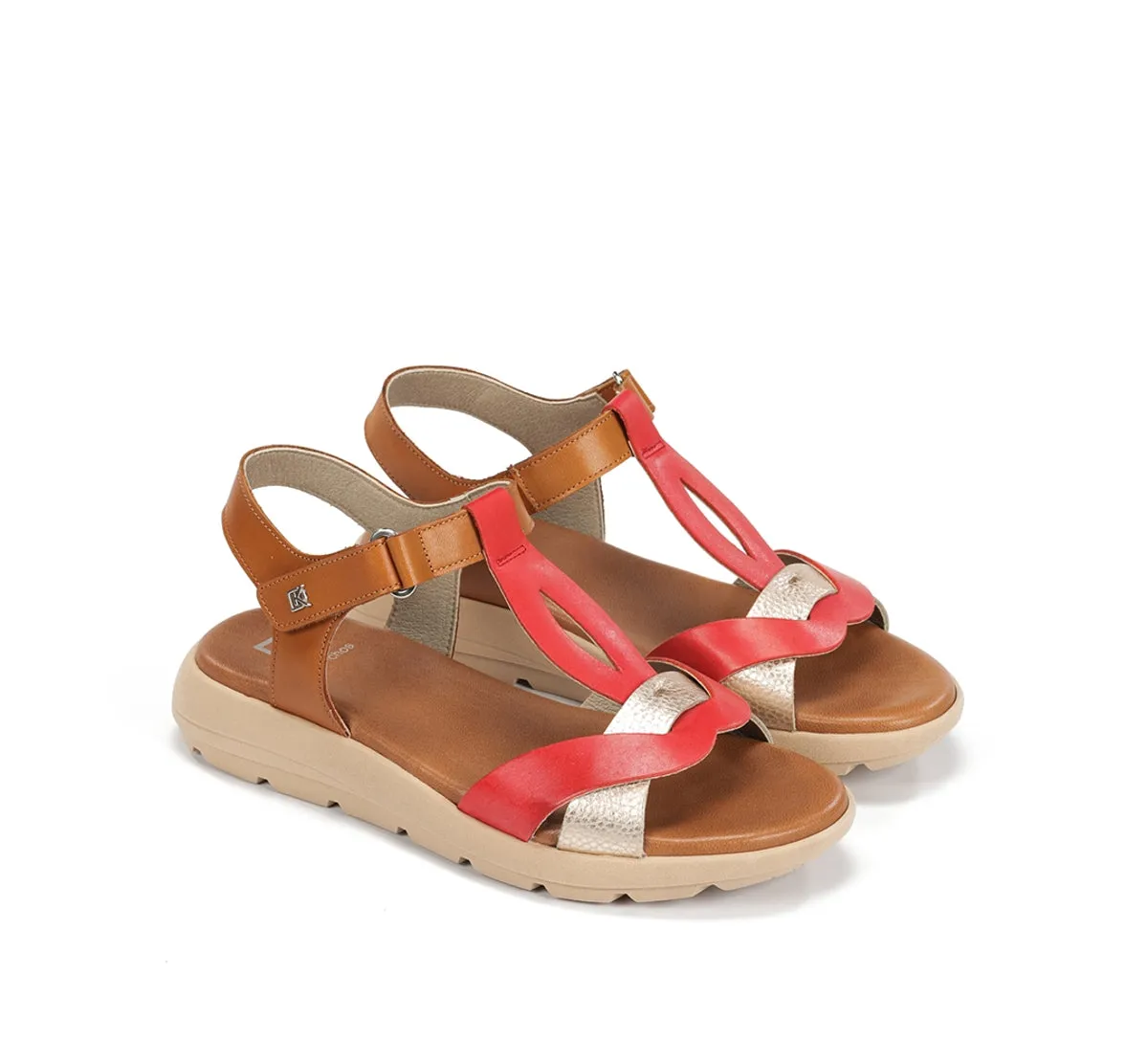 Dorking Gandia D9466 sandali donna rossi fibbia