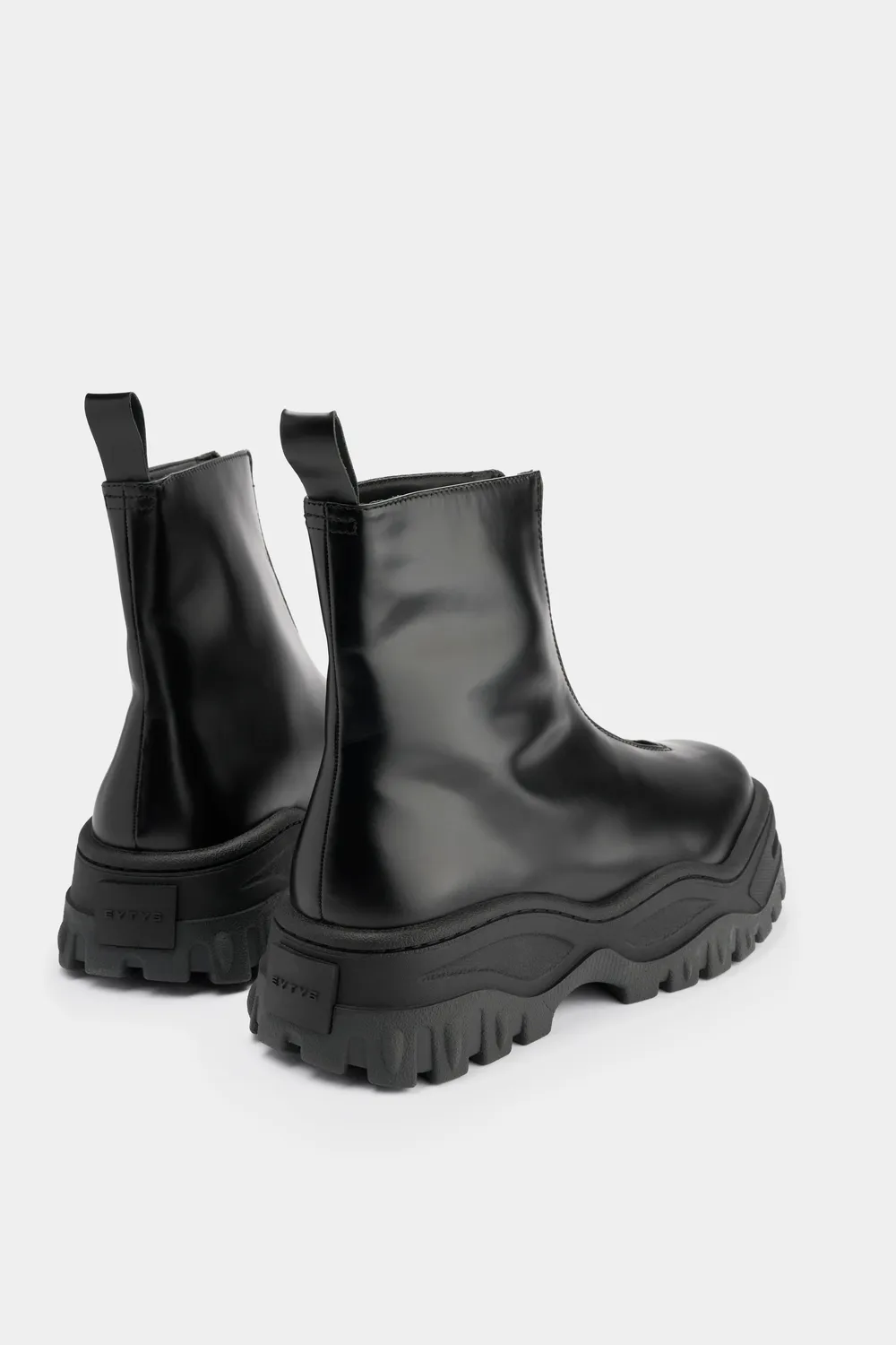 Eytys Raven II stivali pelle nera zip argento