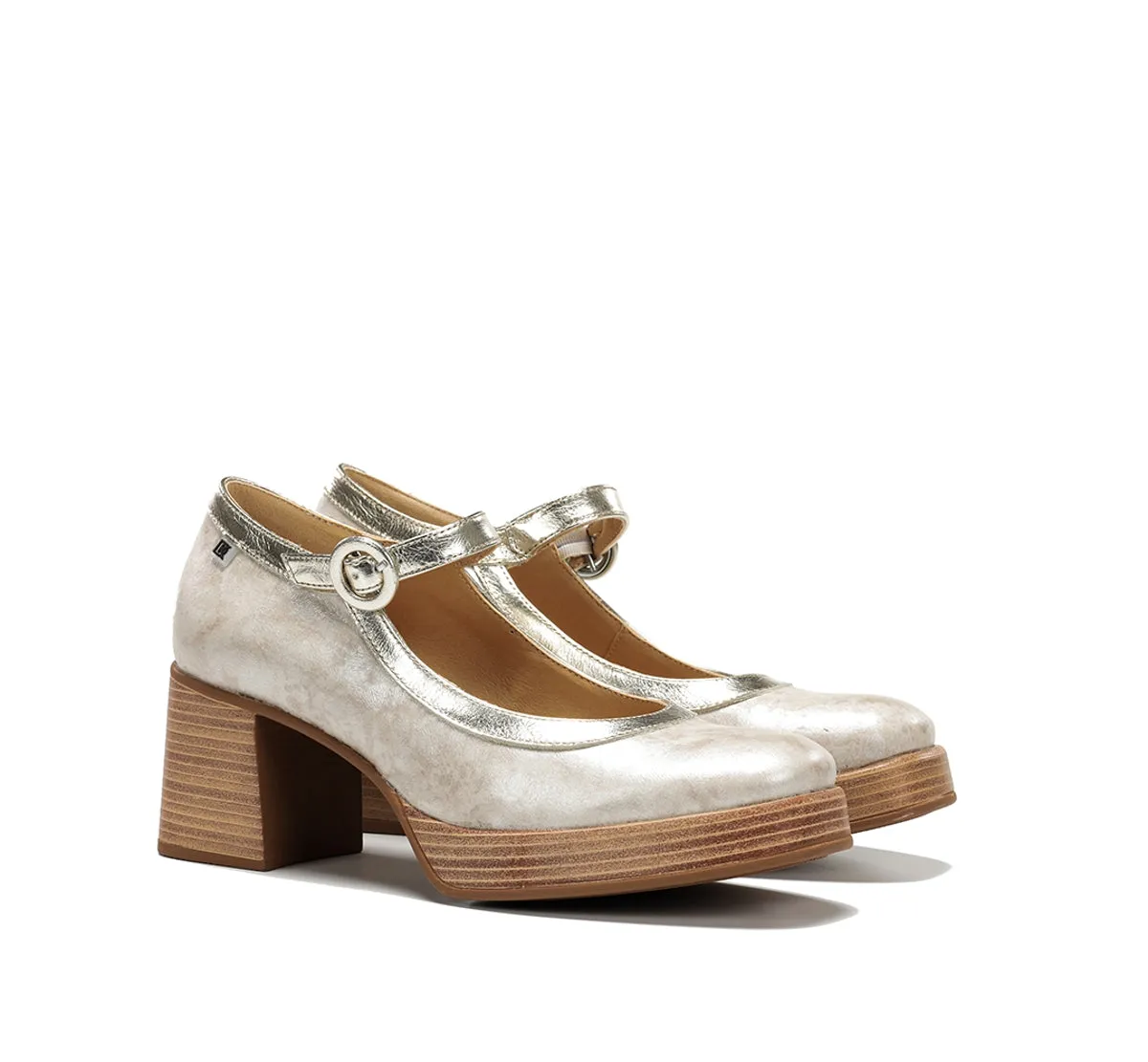 Fluchos Cristel D9661 scarpe taupe donna zeppa