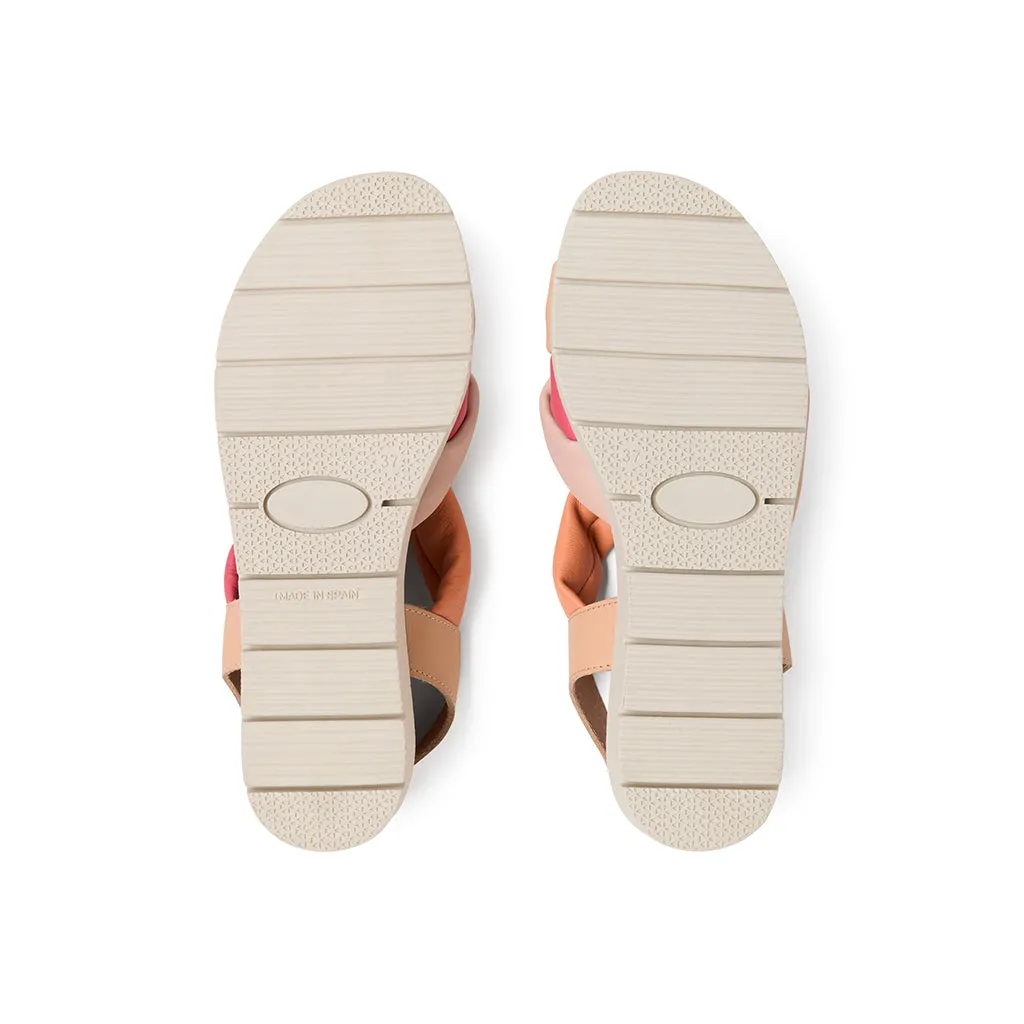 Suecos Blomma Coral sandali donna corallo con zeppa