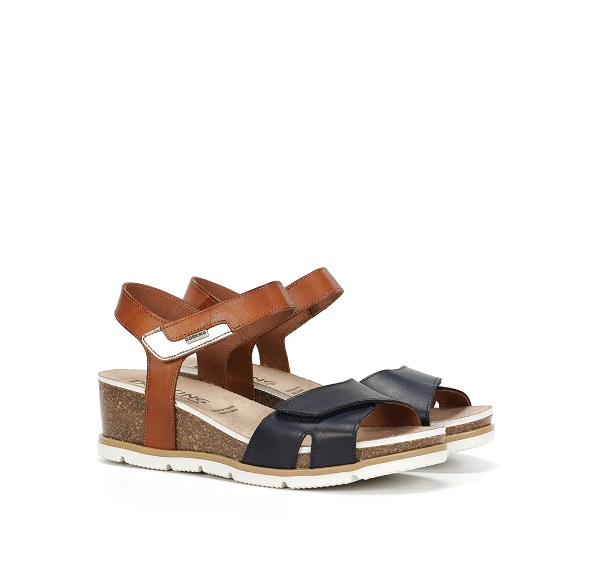 Fluchos Gold D9512 sandali zeppa donna blu