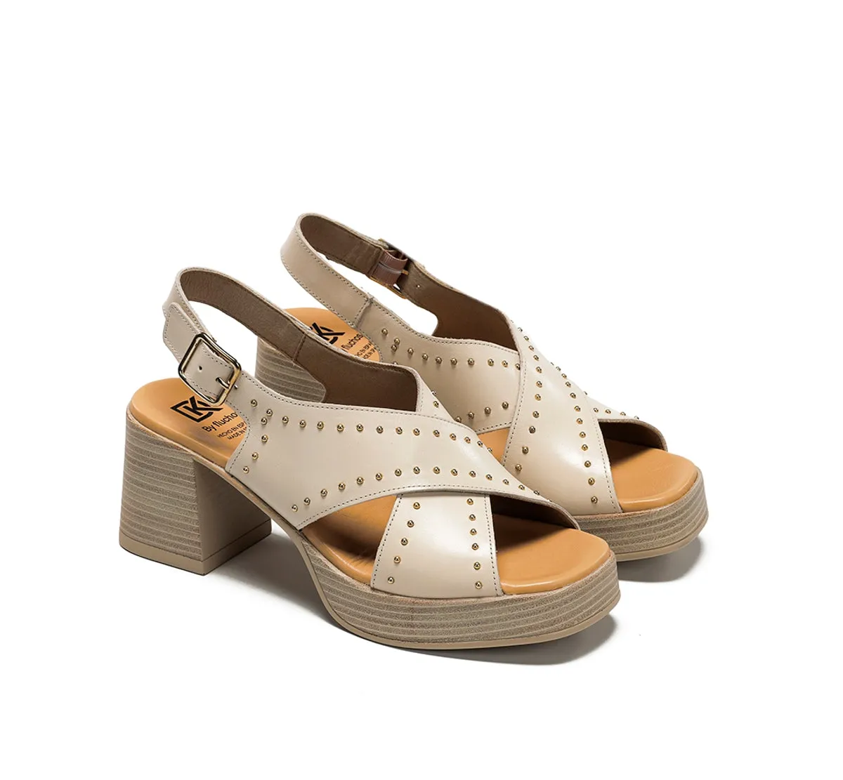 Fluchos Diamond D9333 sandali bianco tacco largo