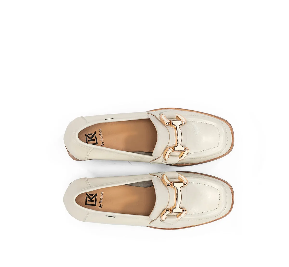 Fluchos Dorking Cristel D9232 mocassino bianco donna zeppa