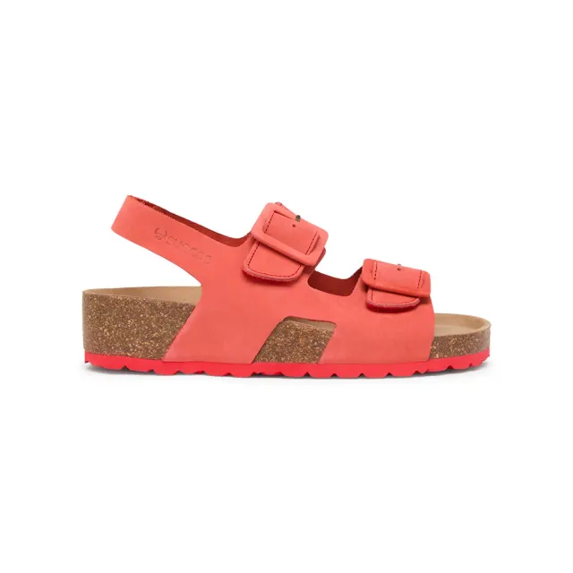 Suecos Sommar sandali donna corallo con zeppa