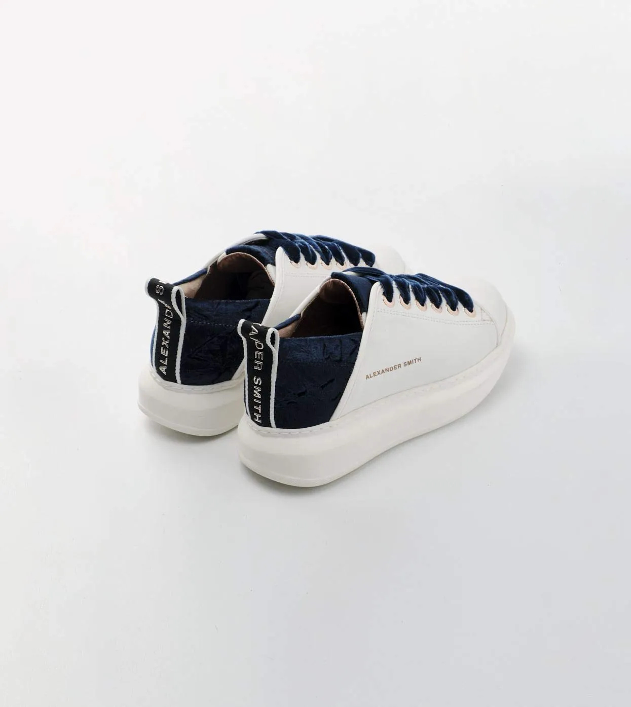 Alexander Smith Wembley White Blue sneakers donna plateau