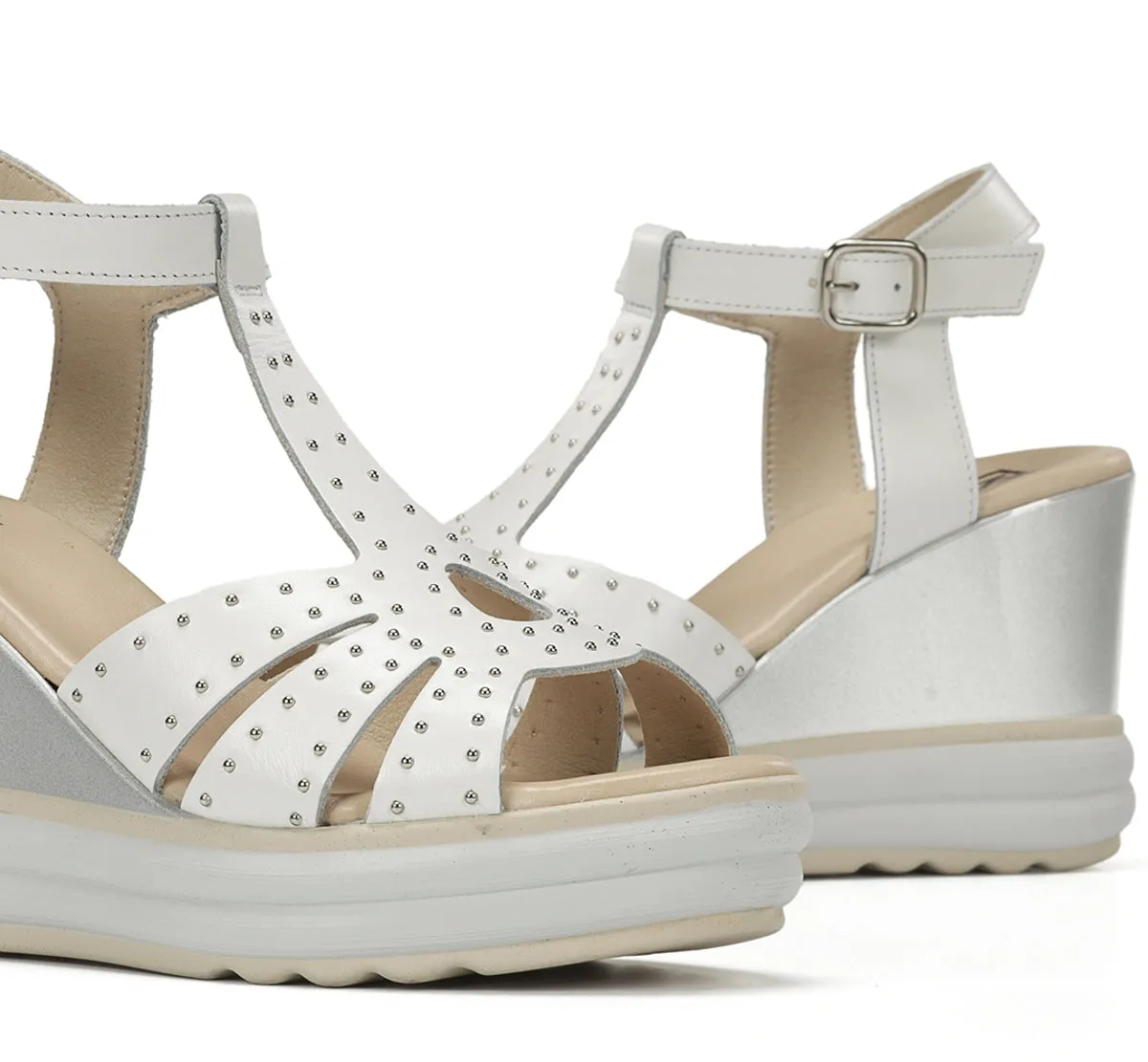 Fluchos Diane D9701 Sandali Donna Bianchi Zeppa