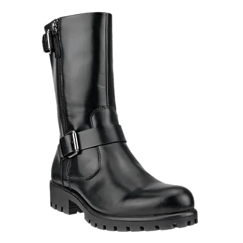 Ecco Modtray Moto stivali donna mid-calf pelle fibbie