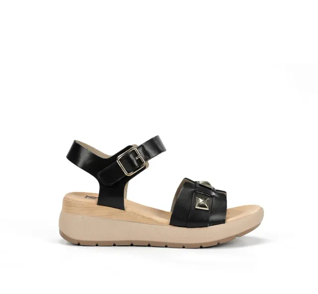 Fluchos Ever D9497 sandali donna neri fibbia
