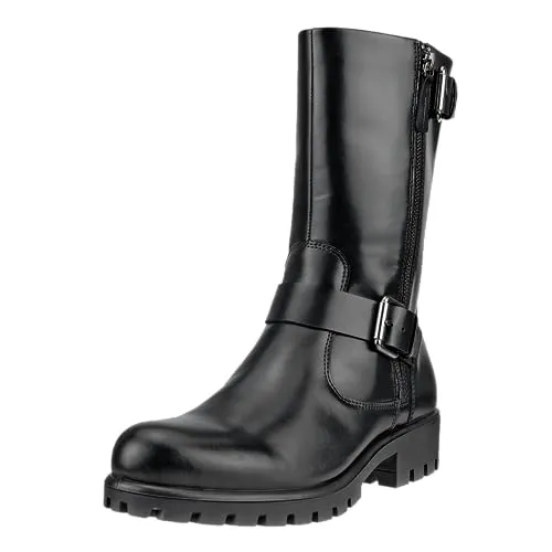 Ecco Modtray Moto stivali donna mid-calf pelle fibbie