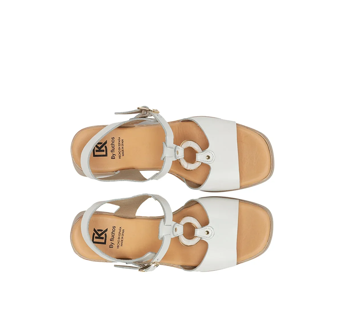 Fluchos Diamond D9593 sandali bianchi tacco largo