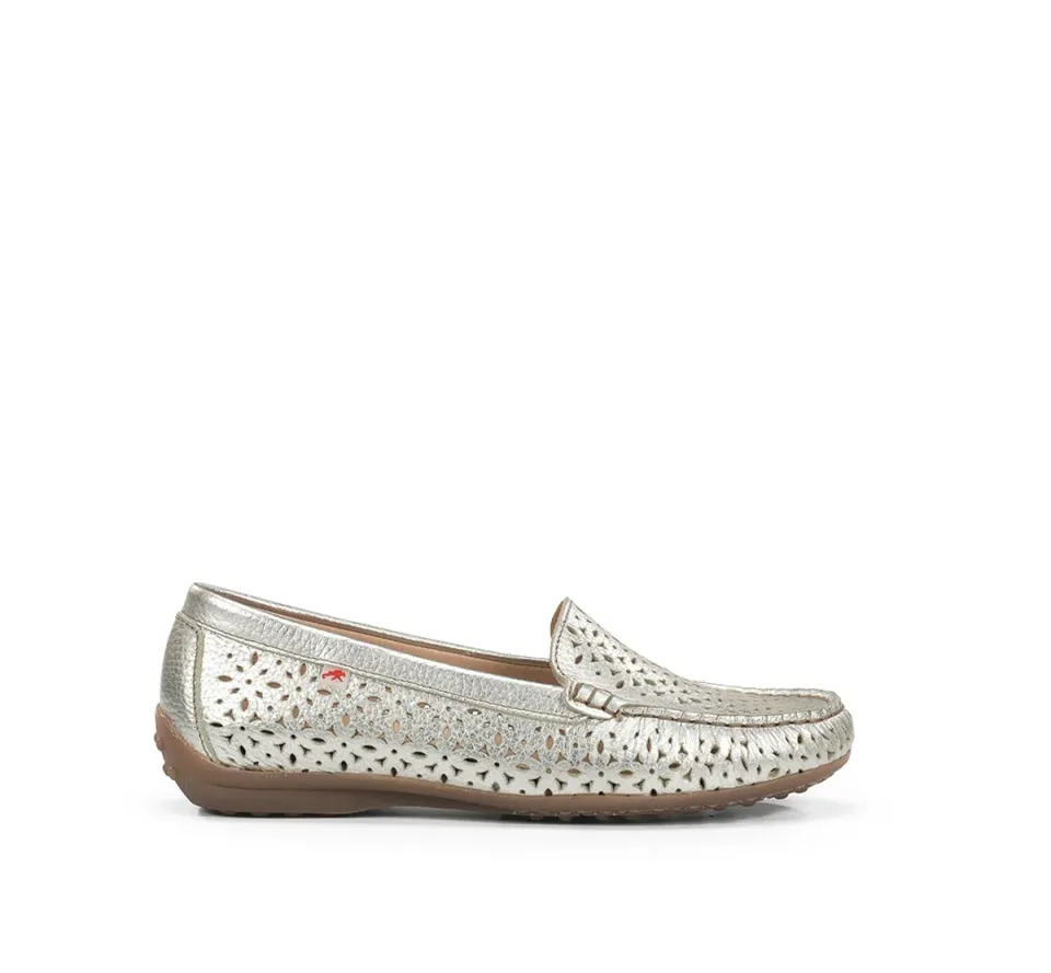 Fluchos Bruni F2157 mocassini argento pelle
