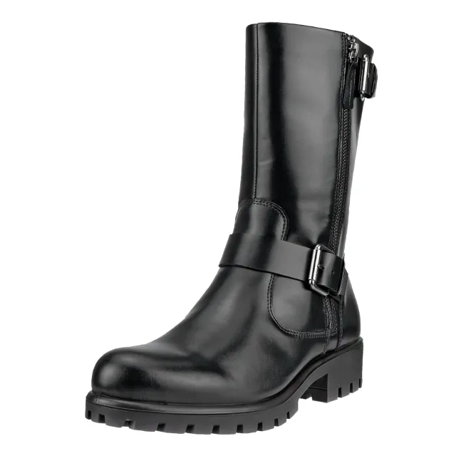 Ecco Modtray Moto stivali donna mid-calf pelle fibbie